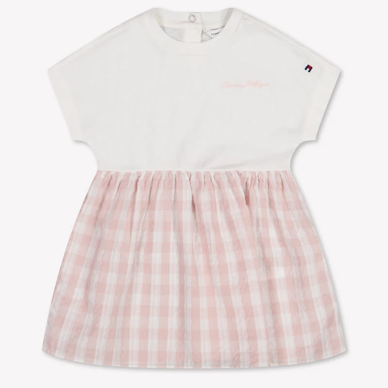 Tommy Hilfiger Baby Meisjes Jurk In Licht Roze 74 - 9 Maanden
