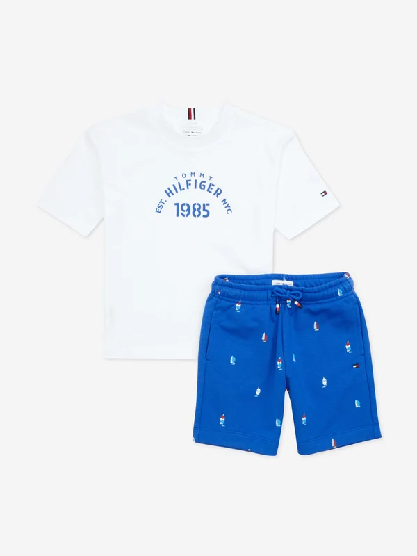 Tommy Hilfiger Boys T-Shirt and Shorts Set in Blue White / 18 months