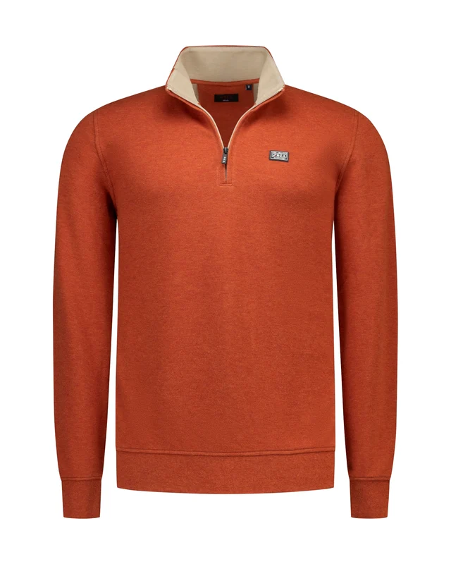 Sweatshirt - Troyer XL / Orange / Pullover & Strick