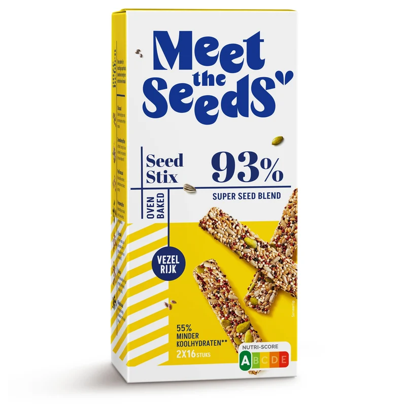 Meet the Seeds Seed Stix zadensnack met 93% zaden biologisch 144 gram