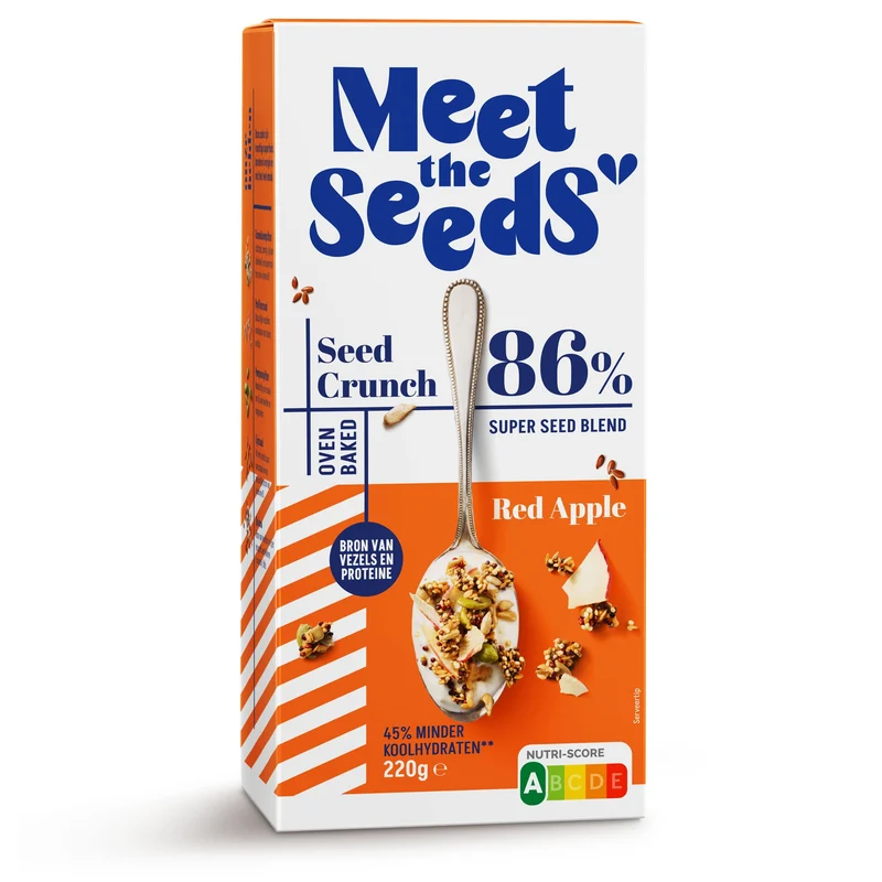 Meet the Seeds Seed Crunch Red Apple krokante zadenmix biologisch 220 gram