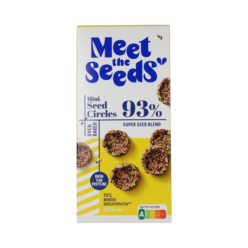 Meet the Seeds Mini Seed Circles mini cracker met 93% zaden biologisch 144 gram