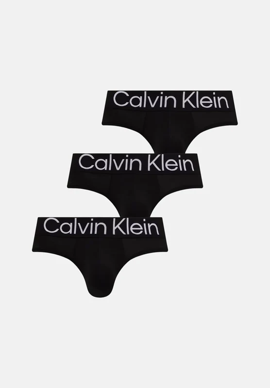 CALVIN KLEIN Slip set 3 paia nero per uomo con cinturino elastico logato. M
