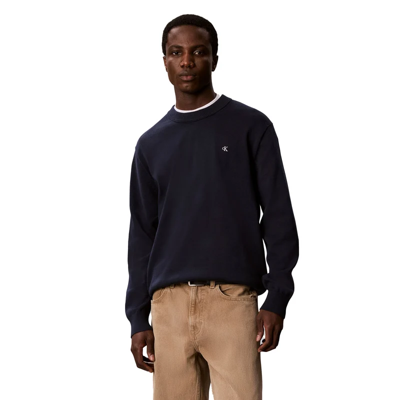 Maglione Uomo Calvin Klein Classic Monogram Blu L