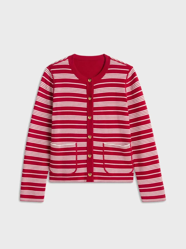 Tommy Hilfiger - Women's Jersey Strech Reversible Cardigan Red / XL