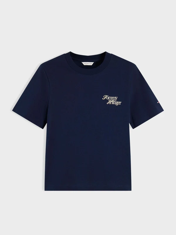 Tommy Hilfiger - Women's Logo Jersey Crew Neck T-Shirt Dark Blue / S