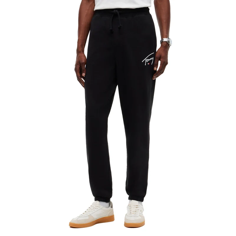 Pantalone Jogger Uomo Tommy Jeans Signature Nero Bianco XS