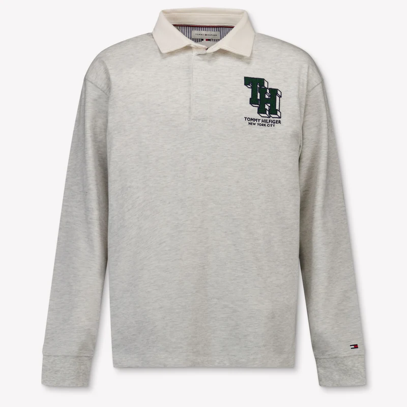 Tommy Hilfiger Kinder Jongens Polo In Grijs 14 Jaar