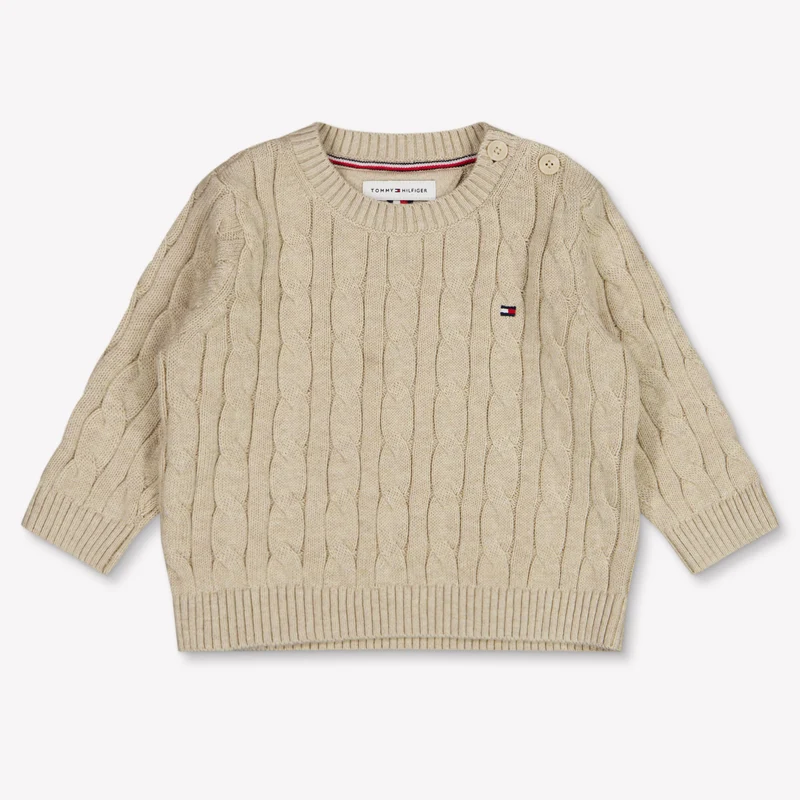 Tommy Hilfiger Baby Unisex Trui In Beige 68 - 6 Maanden