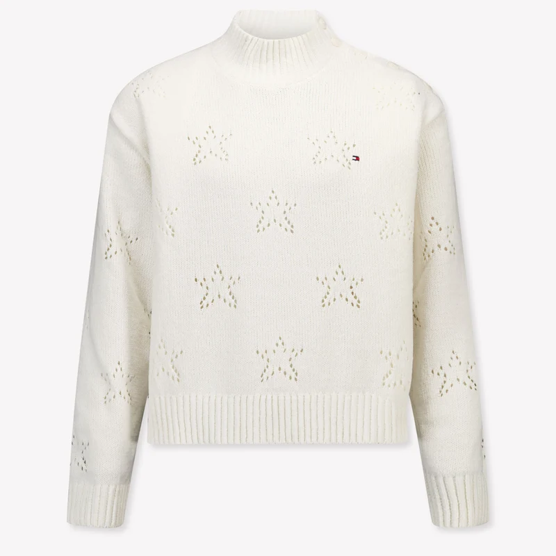 Tommy Hilfiger Kinder Meisjes Trui In Off White 14 Jaar