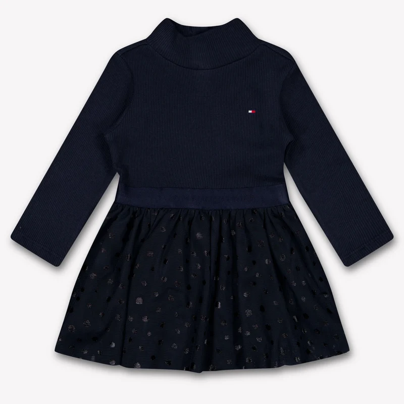 Tommy Hilfiger Baby Meisjes Jurk In Navy 92 - 24 Maanden