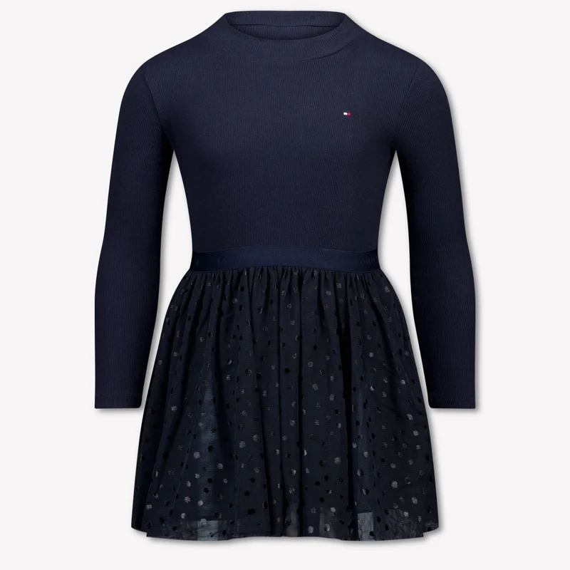 Tommy Hilfiger Kinder Meisjes Jurk In Navy 5 Jaar