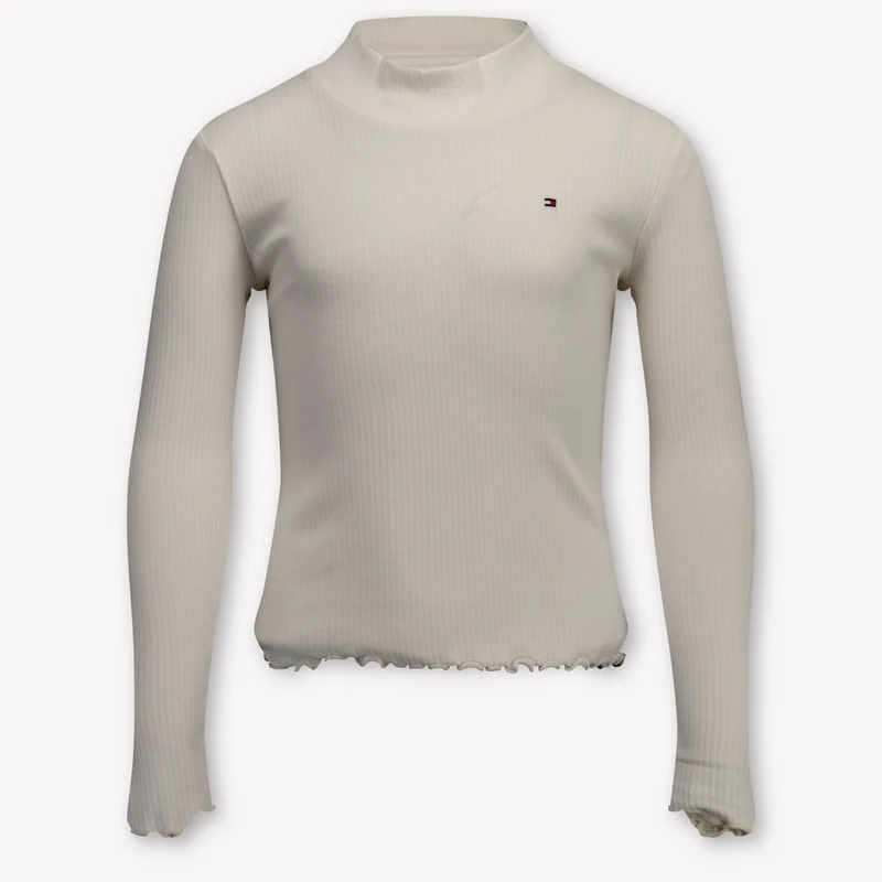 Tommy Hilfiger Kinder Meisjes T-Shirt In Off White 14 Jaar