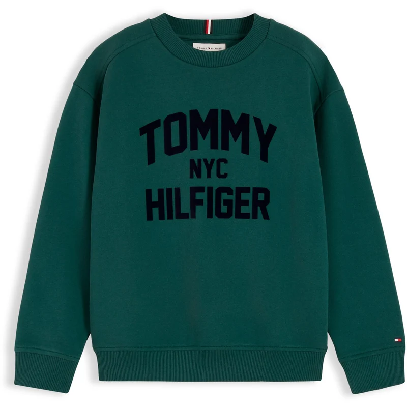 Tommy Hilfiger Rural Green-Green Brand Love Crew 3 år