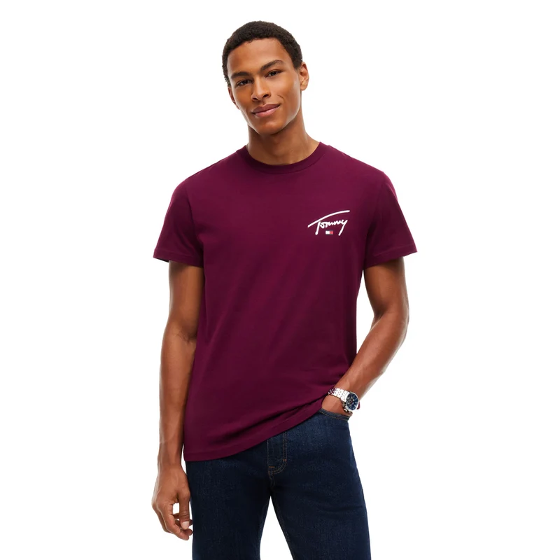 T-Shirt Uomo Tommy Jeans Signature Chest Bordeaux M