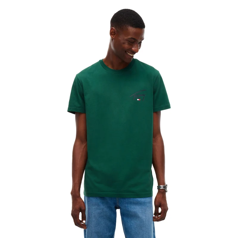 T-Shirt Uomo Tommy Jeans Signature Verde XXL