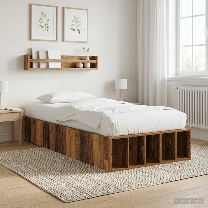 Sänkykehys varastolla Vanha puu 80 x 200 cm Tekninen puu