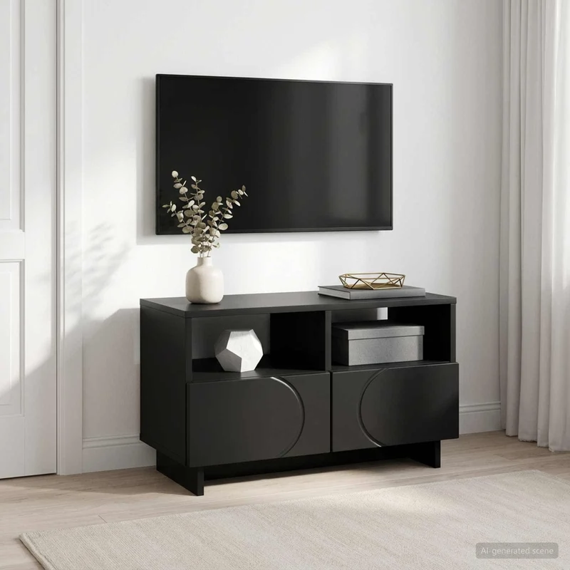 TV-teline 60 x 34.5 x 40 cm Musta Tekninen puu