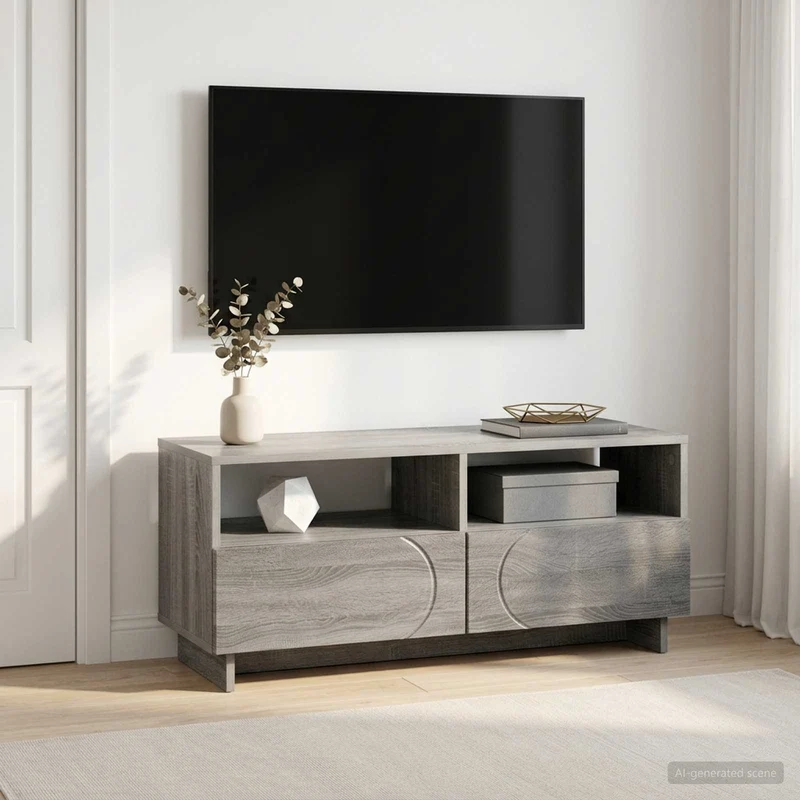 TV-teline 90 x 34.5 x 40 cm Harmaa Sonoma Tekninen puu