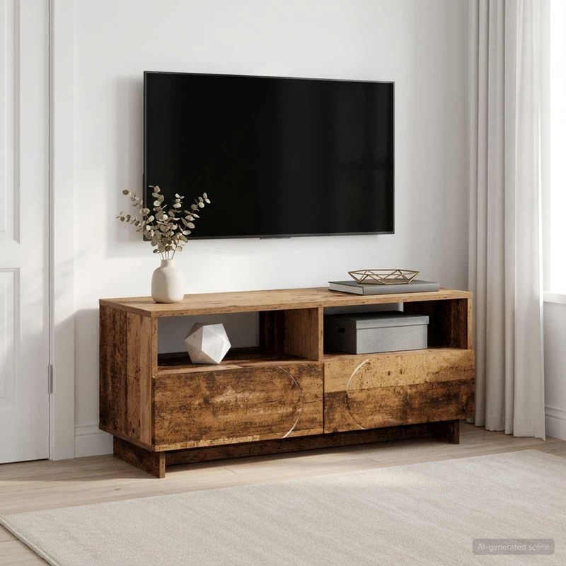 TV-teline 90 x 34.5 x 40 cm Vanha puu Tekninen puu