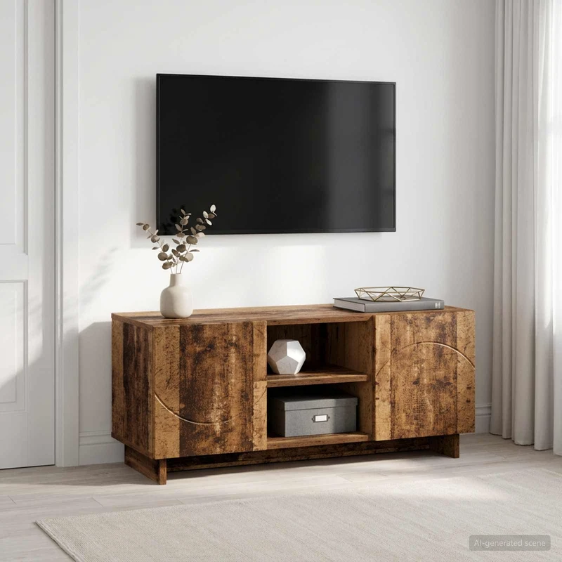 TV-teline 90 x 34.5 x 40 cm Vanha puu Tekninen puu