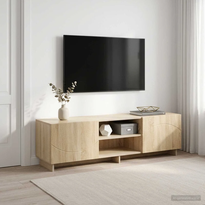 TV-teline 140 x 34,5 x 40 cm Sonoma-tammi Tekninen puu