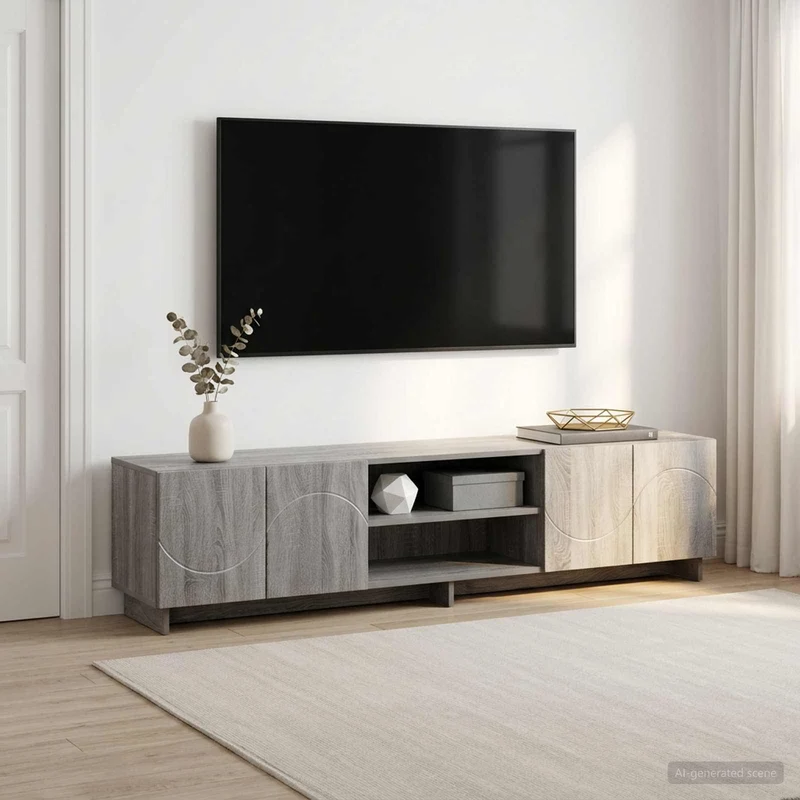 TV-teline 180 x 34,5 x 40 cm Harmaa Sonoma Tekninen puu