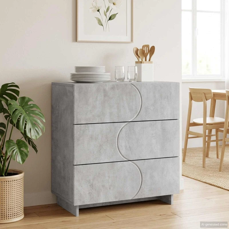 Senkki Betoninharmaa 70 x 38 x 75 cm Tekninen puu