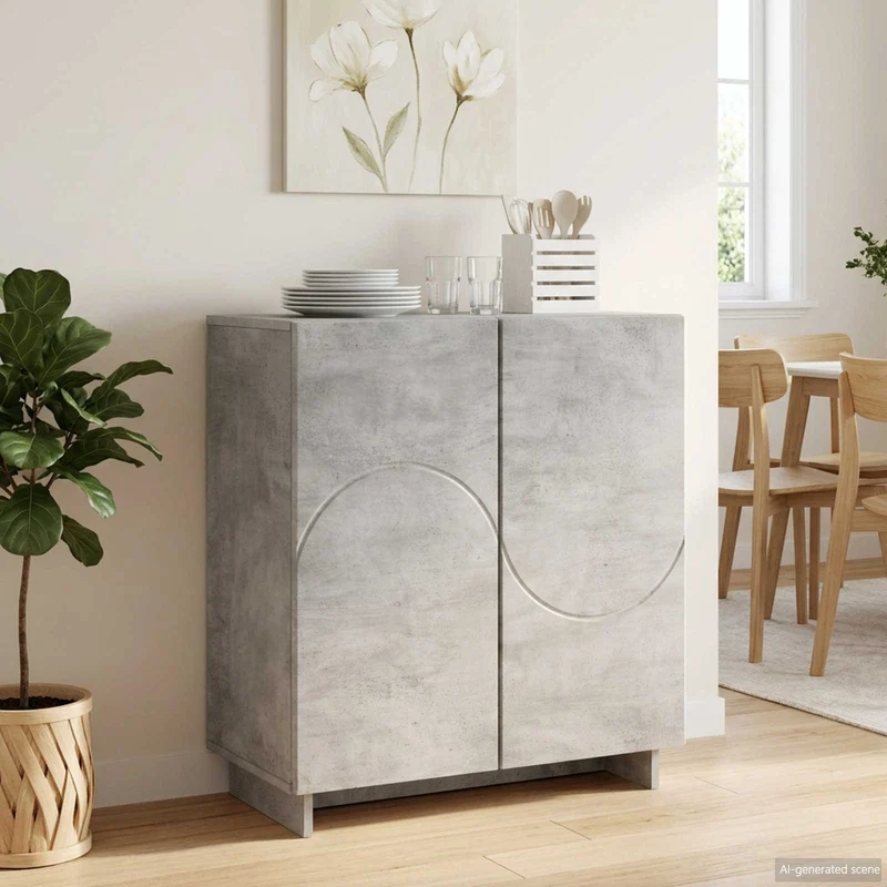 Senkki Betoninharmaa 67 x 34,5 x 75 cm Tekninen puu