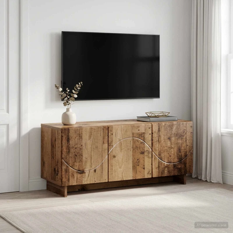 TV-taso 90 x 34.5 x 40 cm Vanha puu Tekninen puu