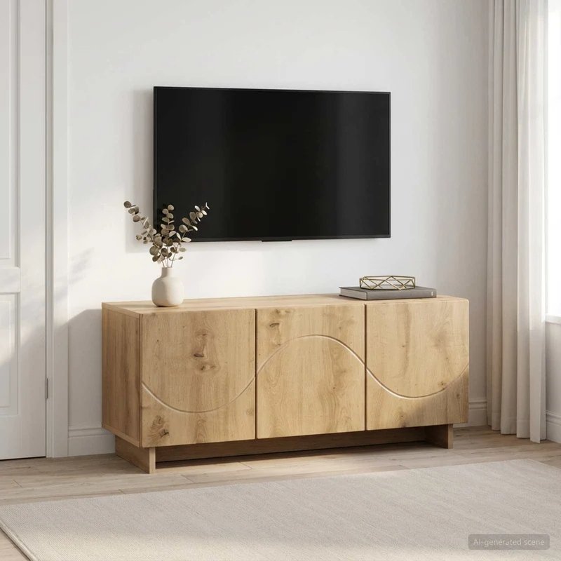 TV-taso 90 x 34.5 x 40 cm Artisaanitammi Tekninen puu