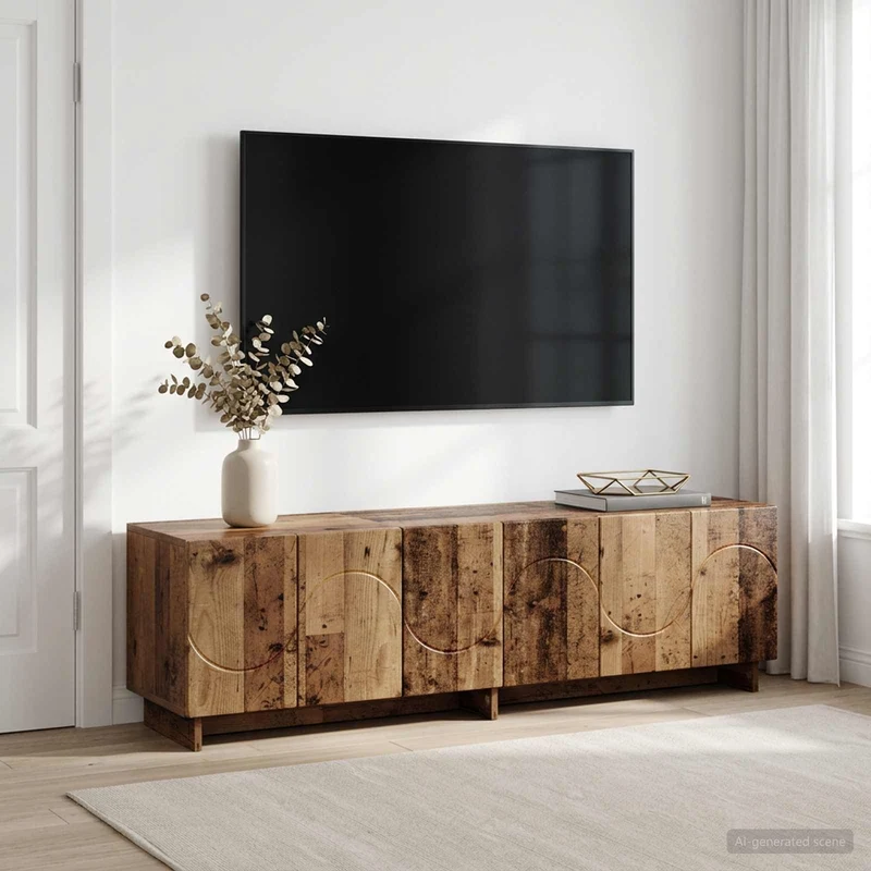 TV-taso 140 x 34,5 x 40 cm Vanha puu Tekninen puu
