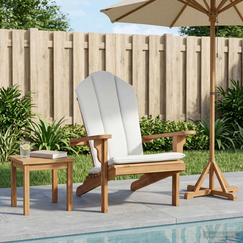 Pihan Adirondack-tuoli Luonnollinen Tiikkipuu