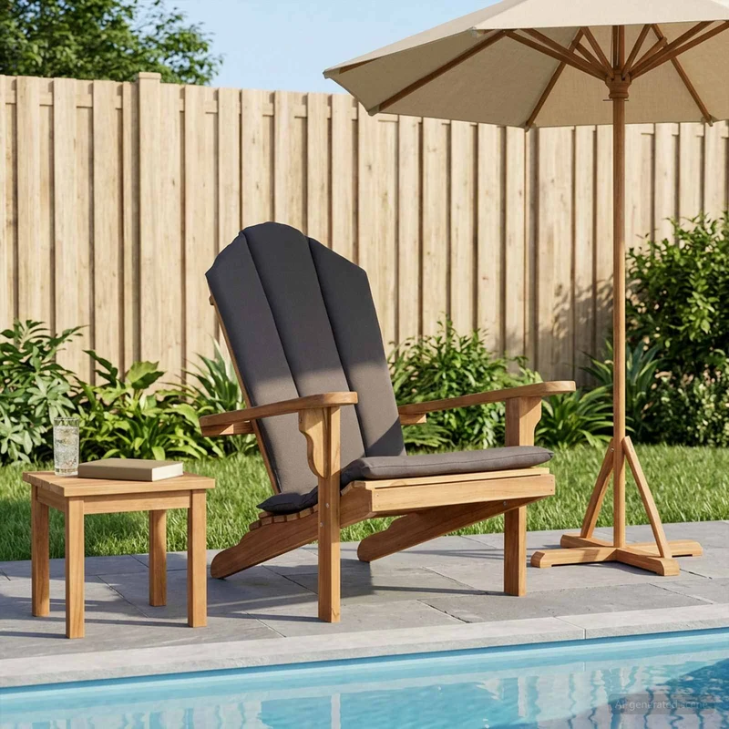 Pihan Adirondack-tuoli Luonnollinen Tiikkipuu