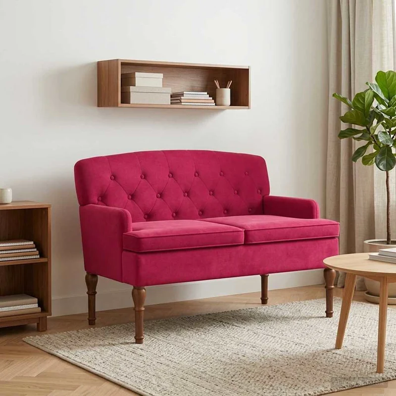 Loveseat 111x65x79 cm wijnrood fluweel