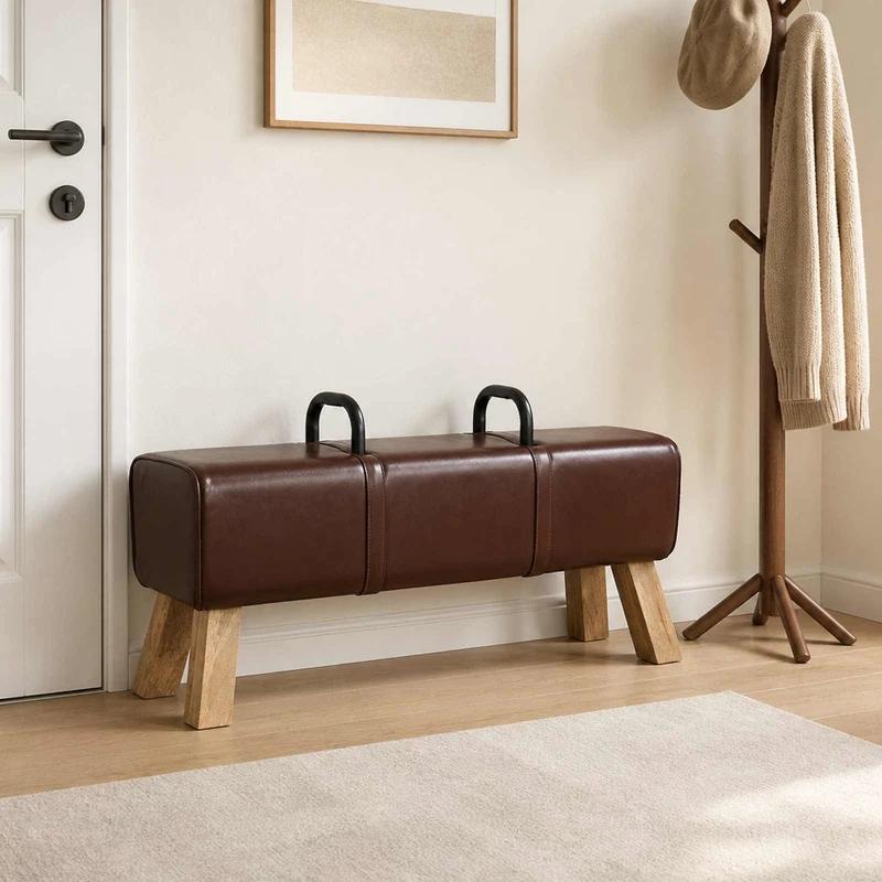 Penkki Tumma ruskea 110 x 30 x 45 cm Aitoa Nahkaa