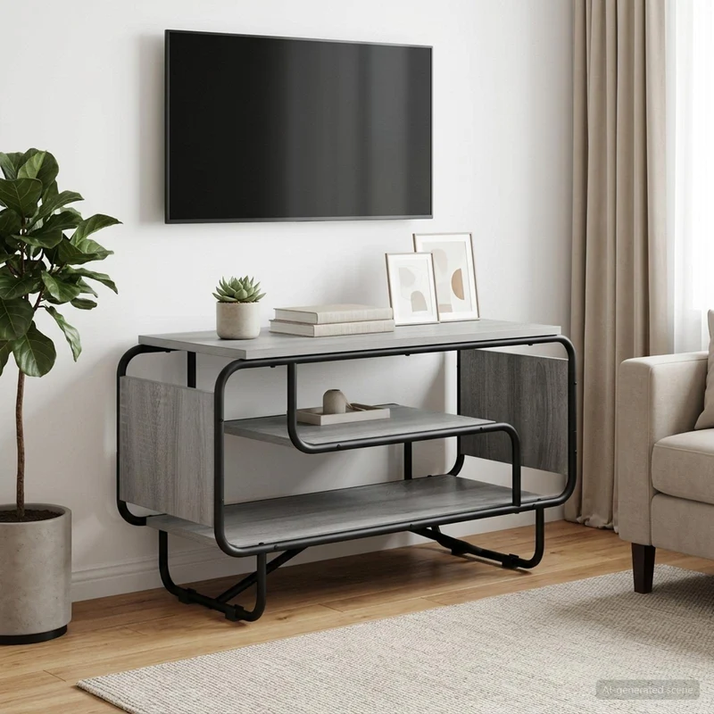 TV-teline 80 x 36 x 45 cm Harmaa Sonoma Tekninen puu