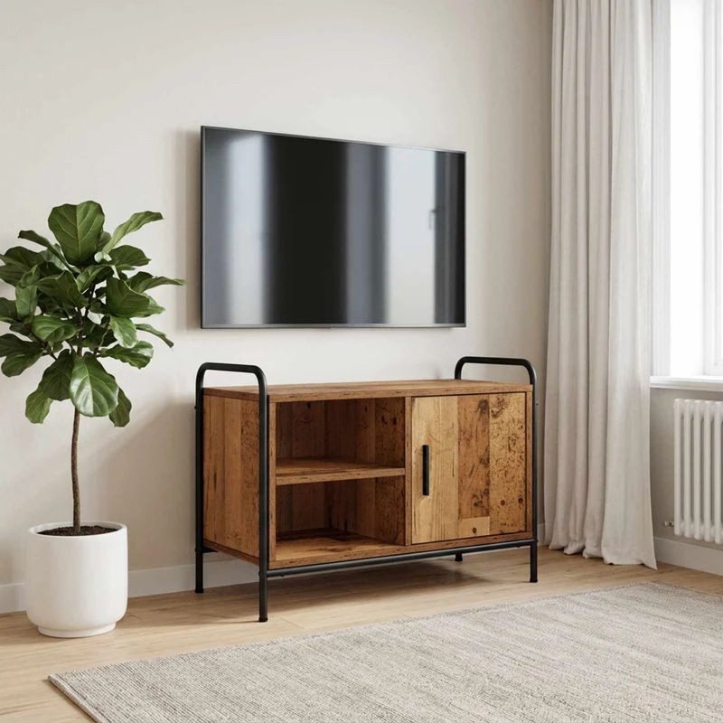TV-kaappi 133 x 33 x 50 cm Vanha puu Tekninen puu