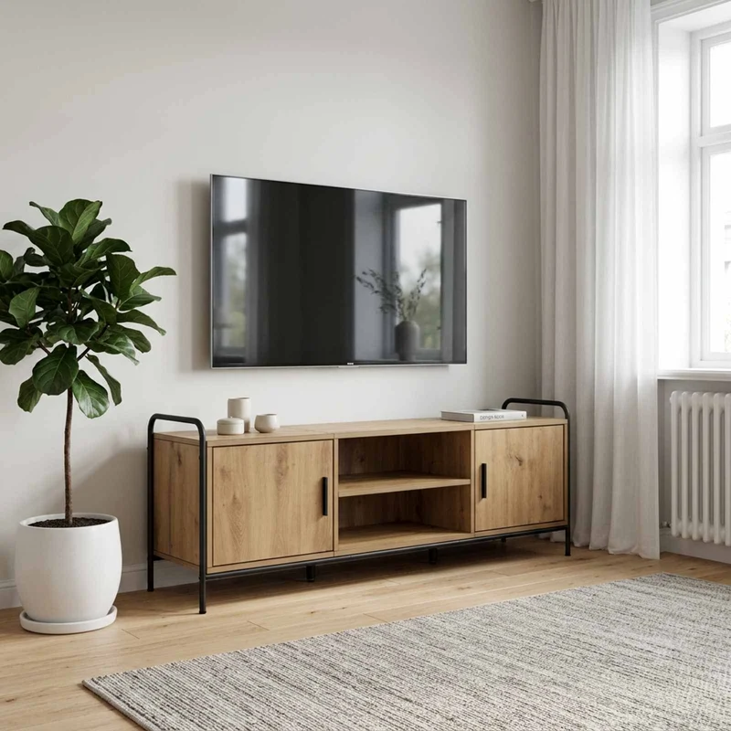TV-kaappi 133 x 33 x 50 cm Artisaanitammi Tekninen puu