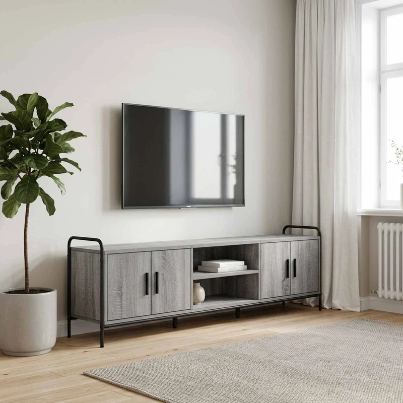 TV-kaappi 167,5 x 33 x 50 cm Harmaa Sonoma Tekninen puu
