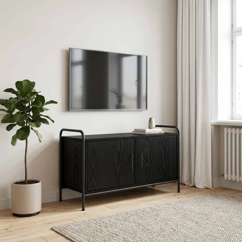 TV-kaappi 79,5 x 33 x 50 cm Musta tammi Tekninen puu