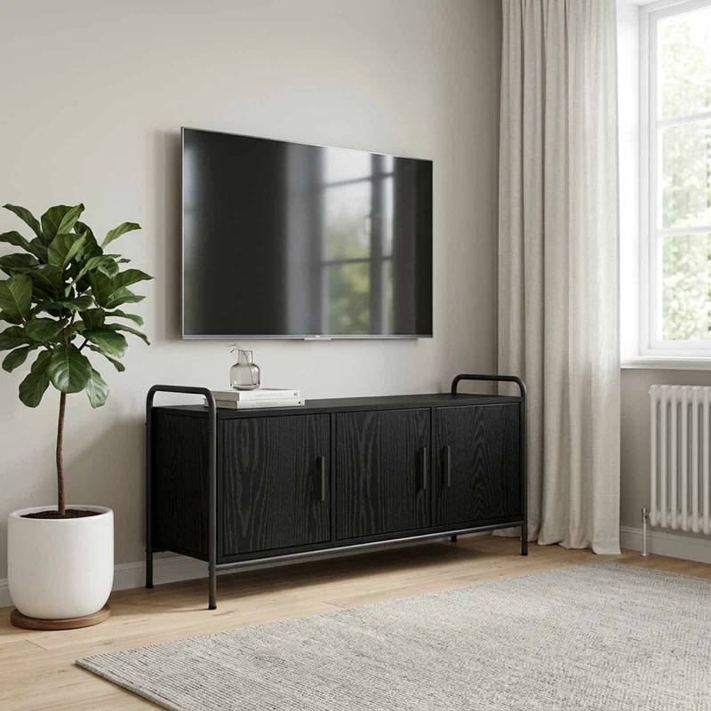 TV-kaappi 79,5 x 33 x 50 cm Musta tammi Tekninen puu