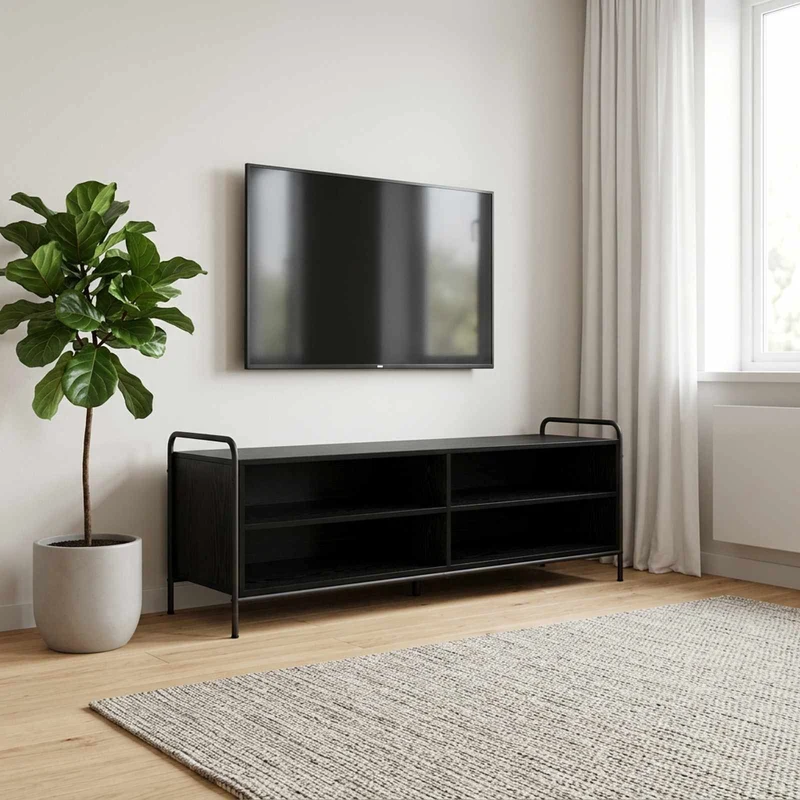 TV-kaappi 140 x 39,5 x 50 cm Musta tammi Tekninen puu