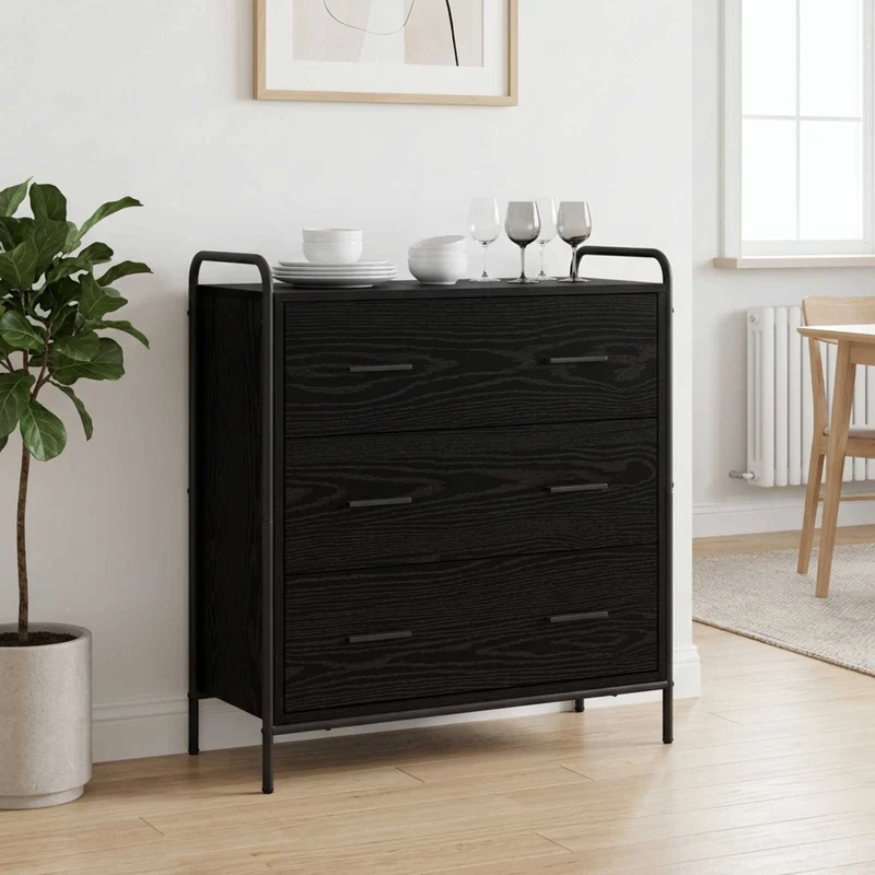 Sivupöytä Musta tammi 97 x 33 x 81 cm Tekninen puu