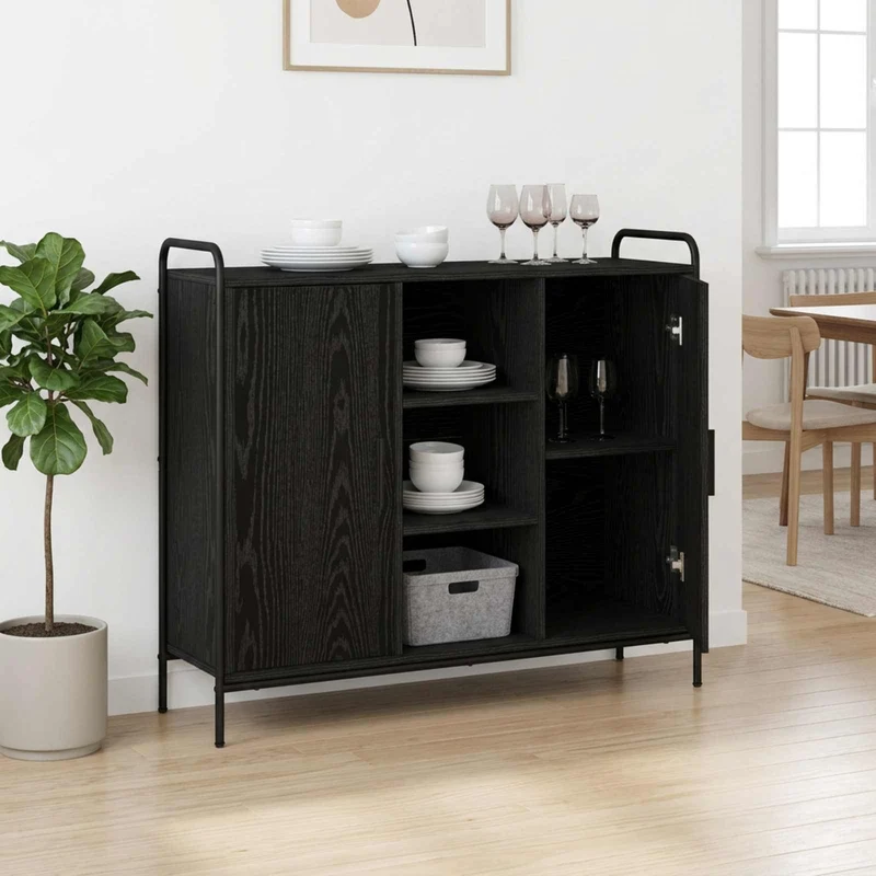 Sivupöytä Musta tammi 97 x 33 x 81 cm Tekninen puu