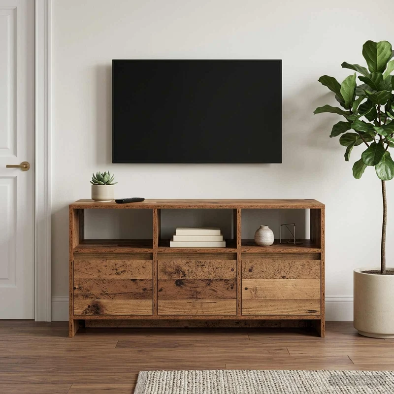 TV-kaappi 102 x 37,5 x 52,5 cm Vanha puu Tekninen puu