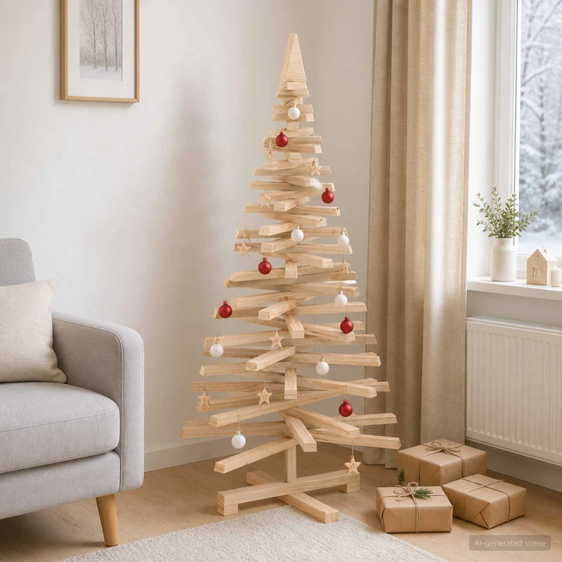 Houten kerstboom KOTKA 120 cm massief grenenhout