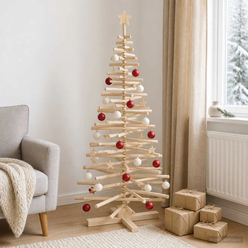 Houten kerstboom KOTKA 180 cm massief grenenhout