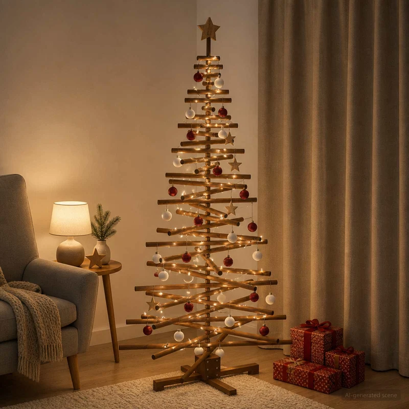 Houten kerstboom KOTKA 180 cm Massief grenenhout