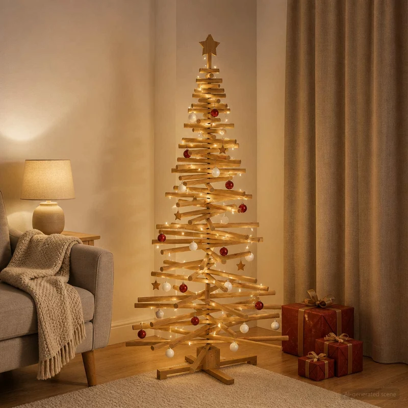 Houten kerstboom 180 cm massief grenenhout